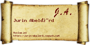 Jurin Abelárd névjegykártya
